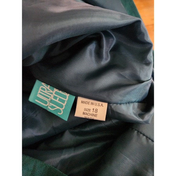 80s/90s Deadstock Green Ultrasuede Blazer - Picture 6 of 6